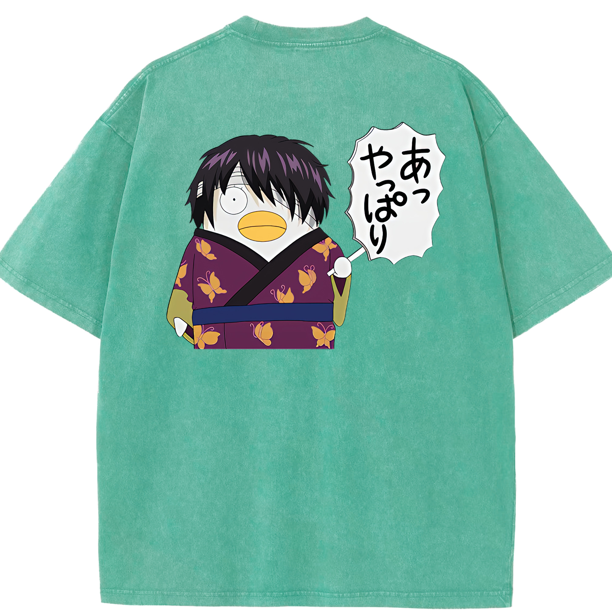 （画像用） ぎんたま 坂田銀時（さかたぎんとき） 神楽 志村新八（しむら しんぱち） GINTAMA Sakata Gintoki Kagura Shimura Shinpachi 綿100% ヴィンテージ風 半袖Tシャツ（背面プリント）